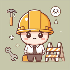 vector of architect character with his work helmet