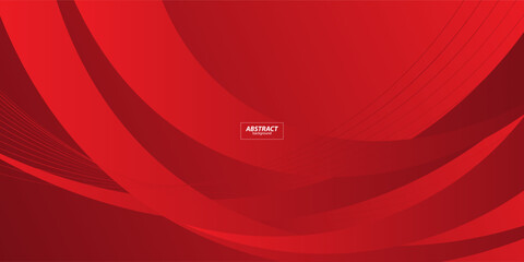 Abstract bright red wave geometric gradient background with 3d look and simple line pattern. Cool and luxury design. Vector eps10