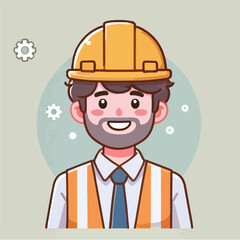vector of architect character with his work helmet