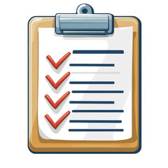 Fototapeta premium Organizing tasks on a clipboard with checkboxes a flat illustration for business and productivity in a digital workspace environment