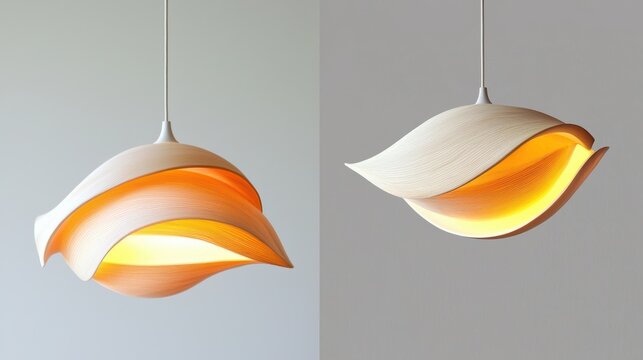 Modern Artistic Pendant Lamp with Layered Design and Warm Glow