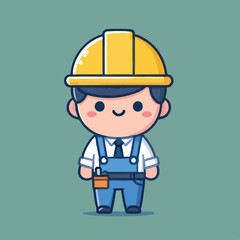 vector of architect character with his work helmet