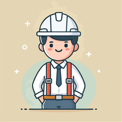 vector of architect character with his work helmet