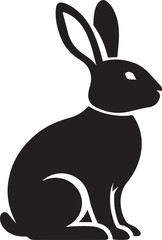 Sitting Silhouette Rabbit Hare Icon Illustration Design