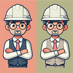 vector of architect character with his work helmet