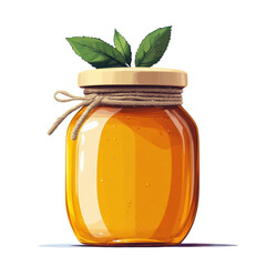 Creating a flat illustration of a honey jar on a white background for graphic design projects
