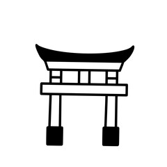 illustration of japanese pagoda