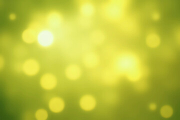 Obraz premium Yellow green Bokeh Lights as Soft Pastel Background, Abstract bokeh background, natural flare from lights, blurred round texture as holiday backdrop