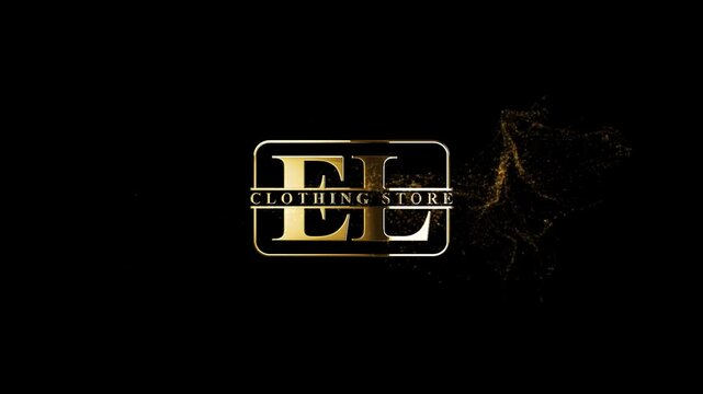 Luxury EL Logo Letter, Gold Particles EL Clothing Store Logo Animation Videos For Marketing 