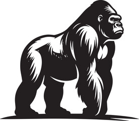 Vector Majestic gorilla silhouette
