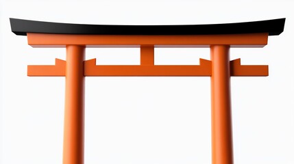 Giant Torii Gate Japan isolated on a white background symbolizing Japanese culture and tradition