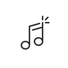 thin line music note icon for audio streaming