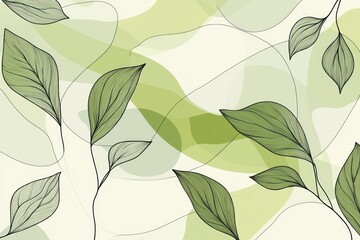 Fototapeta premium Abstract green leaves and organic shapes background.