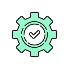 efficient production icon like green linear gear