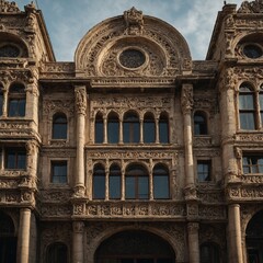 Fototapeta premium Capture the intricate details of a historic building's facade.
