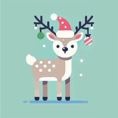 cute and beautiful christmas reindeer vector