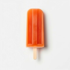 Red Orange Popsicle, Isolated white background, flat lay (