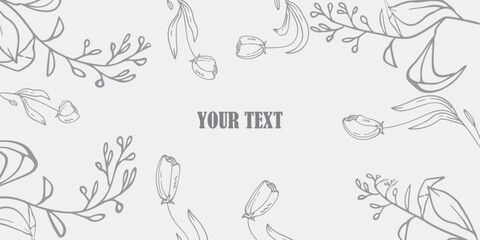 Hand Drawn Background With Modern Flowers