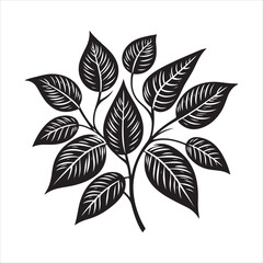 Elegant Leaves Branch Vector Art Illustration Design for Background