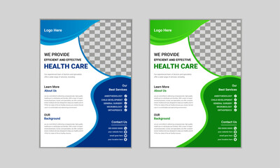 Modern Healthcare Medical Flyer Design Template. Medical Poster A4 Template Design.