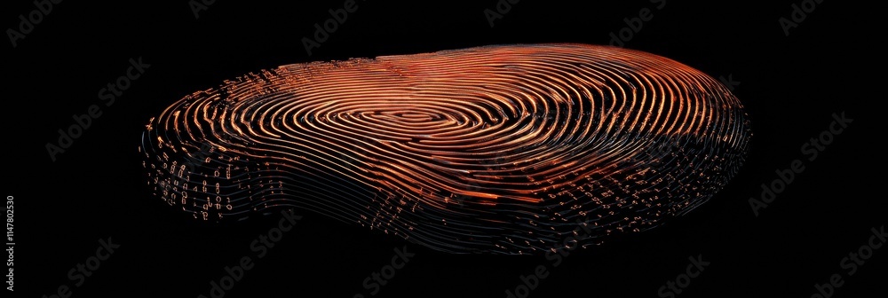 Leinwandbilder digital fingerprint graphic showcasing intricate patterns with ample copy space for design purposes.