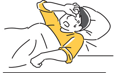 体調不良で苦しむ男性