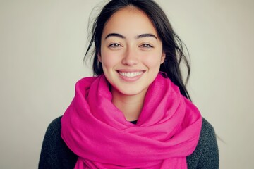 Fototapeta premium Bright smile highlights unique personality, wrapped in vibrant p