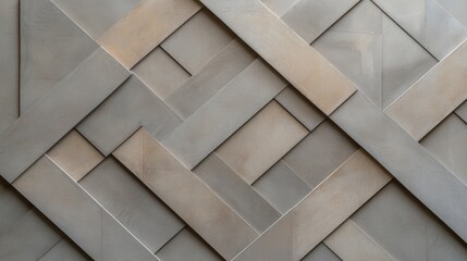 Abstract geometric pattern of interwoven light and dark gray rectangular shapes.
