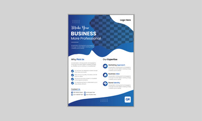 Creative Corporate Colourful Business Flyer Template Design set with blue and green colour, abstract business flyer, professional a4 leaflet design vector.