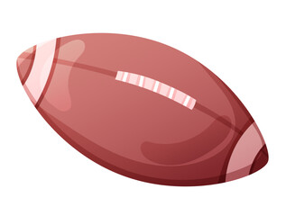 Brown rugby ball for game isolated on transparent background