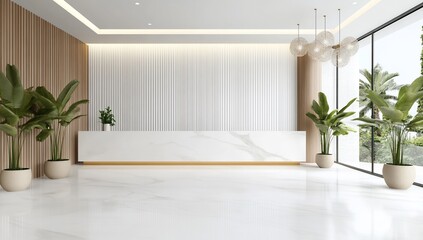 Modern reception area with minimalistic design.