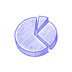 pie chart hand drawn vector sketch