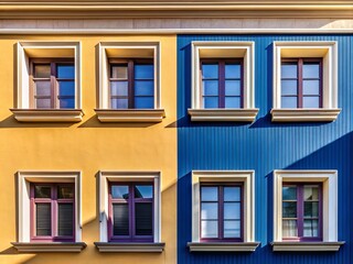 Obraz premium Cream Blueberry Architectural Photography: Stunning Building Facades, Delicious Color Palette