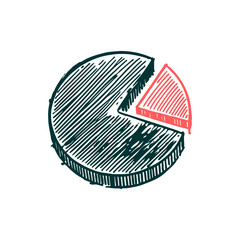 pie chart hand drawn vector sketch