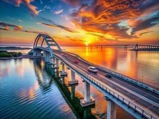 Crimean Bridge: Stunning Architectural Photography, Majestic Structure, Panoramic Views, Engineering Marvel, Bridge Architecture, Russia, Kerch Strait, Transportation Infrastructure