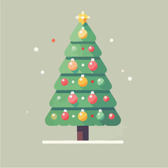beautiful and cute christmas tree vector