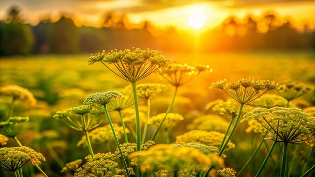 Cumin Field Photography: High-Resolution Images, Deep Depth of Field, Golden Hour, Aromatic Spices, Indian Agriculture, Cumin Plant, Harvest Season