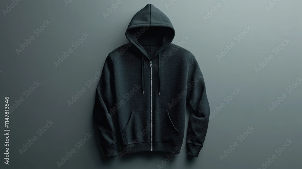 Fototapete mockup of a black hoodie on a neutral background for text placement and customization options. gener