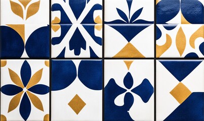 Fototapeta premium Decorative ceramic tiles featuring intricate patterns.