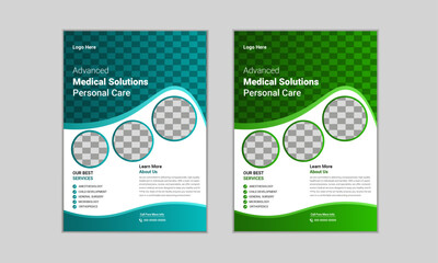 Modern Healthcare Medical Flyer Design Template. Medical Poster A4 Template Design.