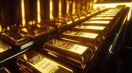 Stunning Gold Bullion Bars Arrangement in 16k Resolution