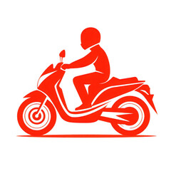 Fototapeta premium Red icon of Delivery isolated on a transparent background Minimalist flat icon, vector logo style sign clipart on a no background png