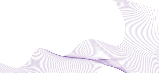 Smooth flowing dynamic purple wave lines isolated on white background. Technology, digital, communication, science, music concept vector background illustration