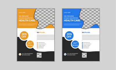 Modern Healthcare Medical Flyer Design Template. Medical Poster A4 Template Design.