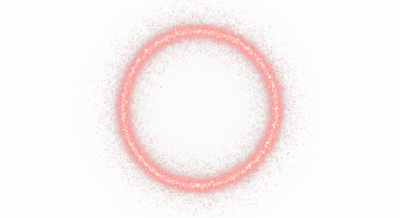 red glitter circle with red sparkles with star dust isolated on transparent background