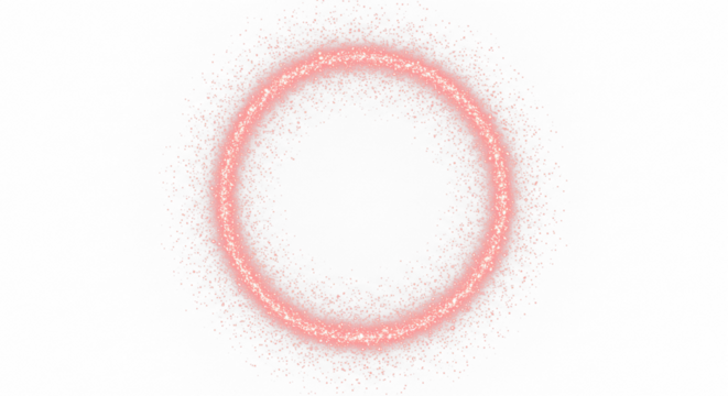 red glitter circle with red sparkles with star dust isolated on transparent background