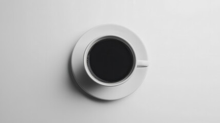 Classic Ceramic Coffee Cup on Minimalist Background