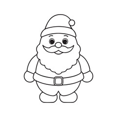 Santa Claus line art vector on white background