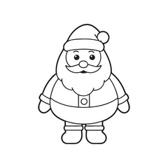 Santa Claus line art vector on white background