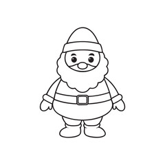 Santa Claus line art vector on white background